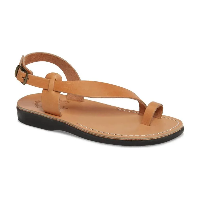 Men's sandals with a cushioned footbedMia - Leather Backstrap Sandal | Tan