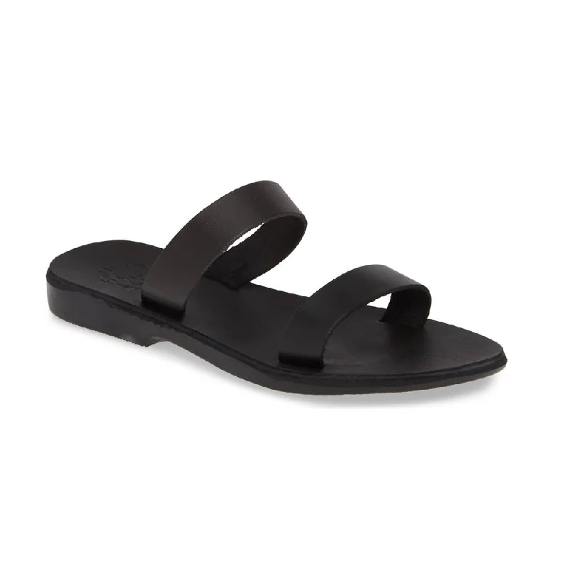 Men's leather sandals with an adjustable strapAda - Leather Double Strap Sandal | Black