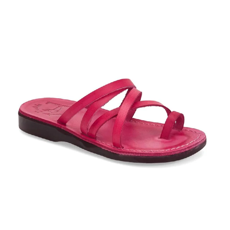 Men's sandals with a removable insole for cleaningAriel - Leather Cross Strap Sandal | Pink