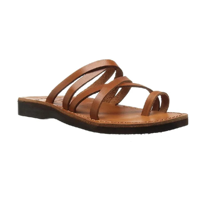 Men's sandals with a stretchy strap for a better fitAriel - Leather Cross Strap Sandal | Honey