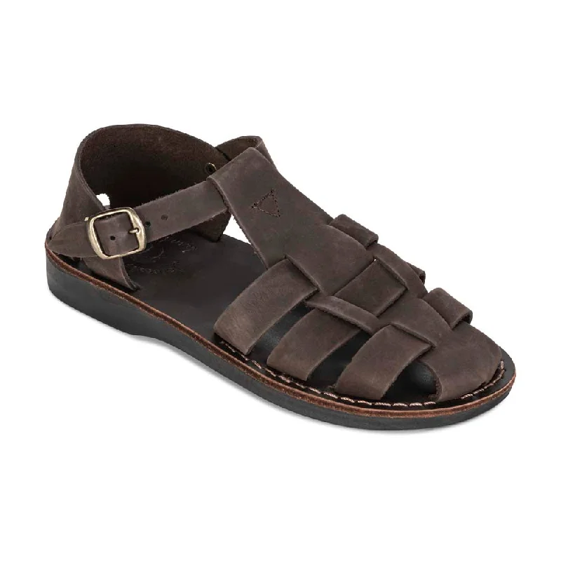 Men's sandals in a neutral color like black or brownDaniel - Leather Fisherman Sport Sandal | Brown Nubuck