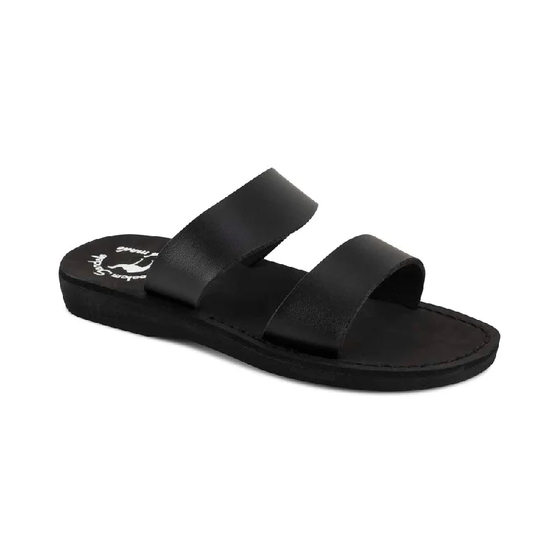 Flip - flop style men's sandals for beach wearAviv Vegan - Leather Alternative Sandal | Black