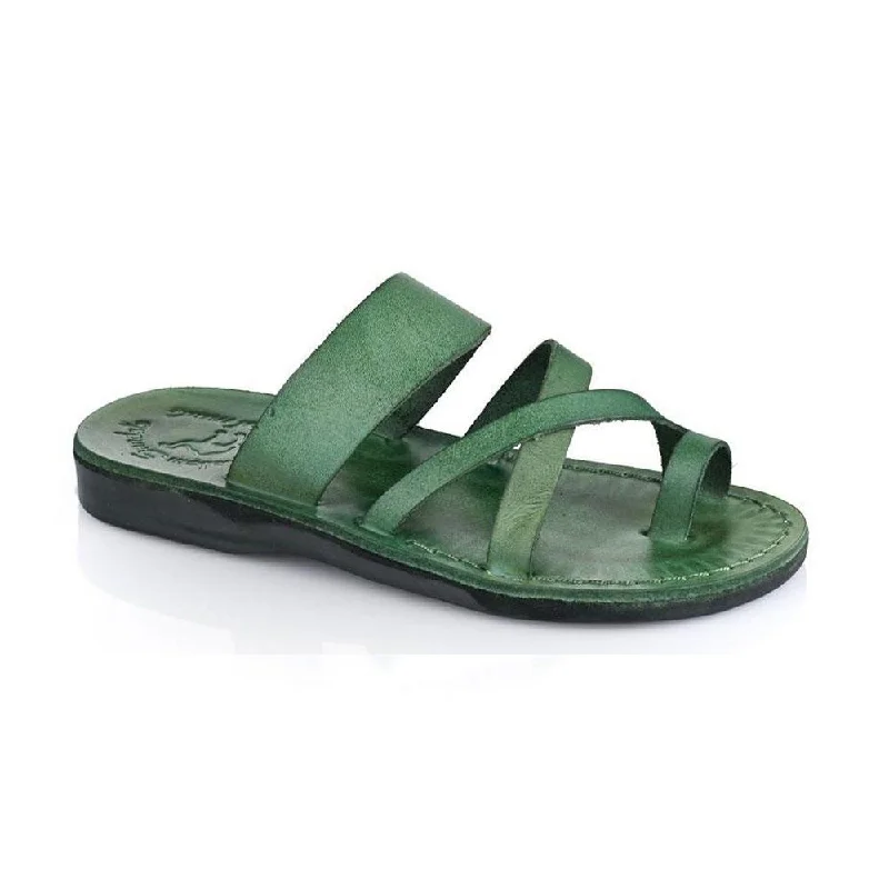 Waterproof men's sandals for water activitiesThe Good Shepherd - Leather Toe Loop Sandal | Green