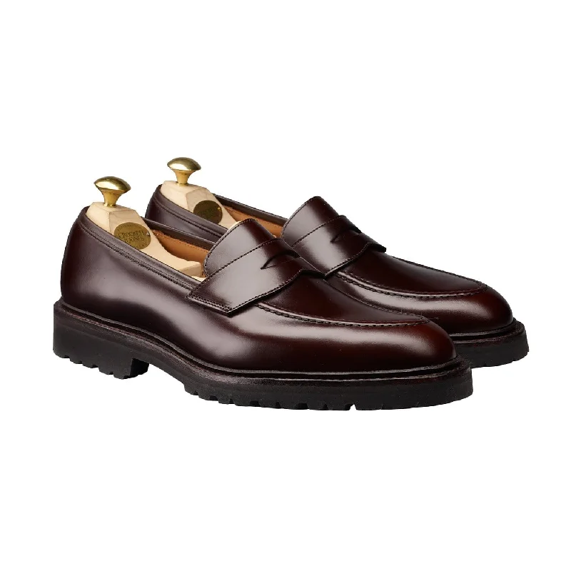 Men's loafers with a smooth leather finishHenley 3 Dark Brown Cavalry Calf