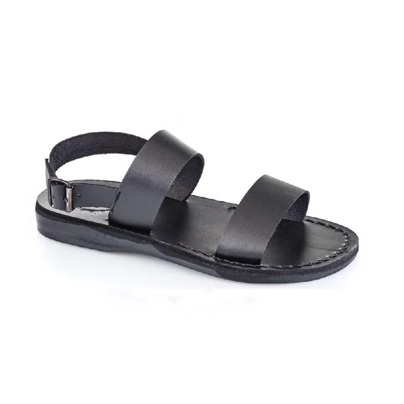 Men's sandals with a toe post designGolan - Leather Two Strap Sandal | Black