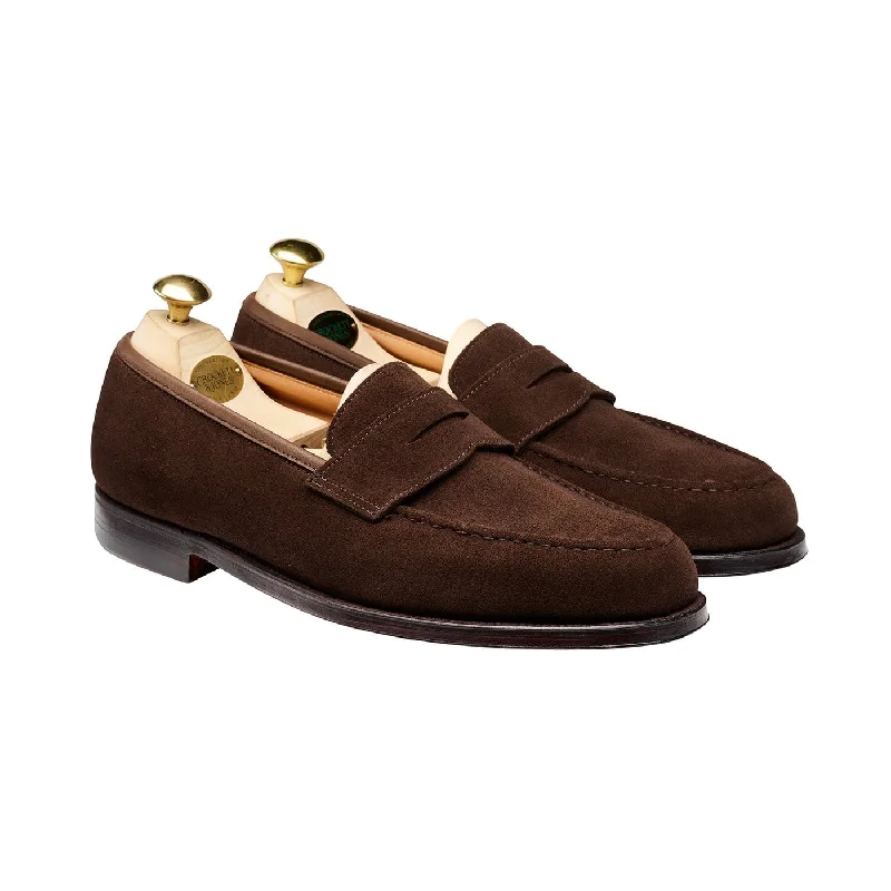 Men's loafers with a perforated leather upper for ventilationBoston Dark Brown Suede