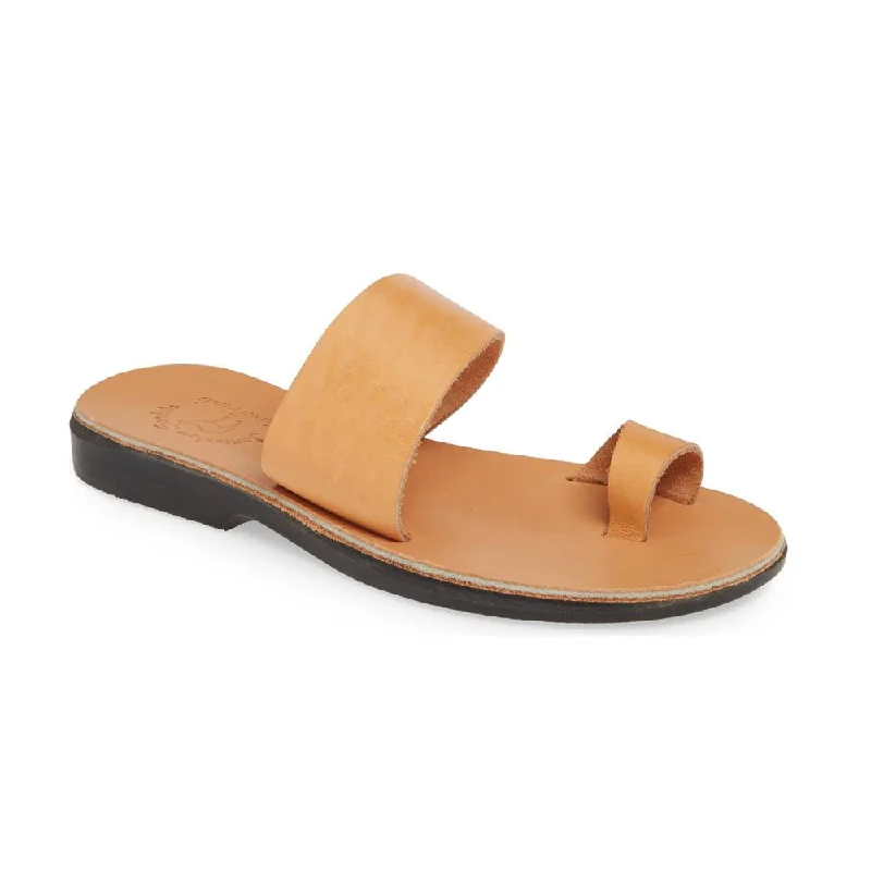 Men's sandals with a buckle closureAbra - Leather Toe Loop Sandal | Tan