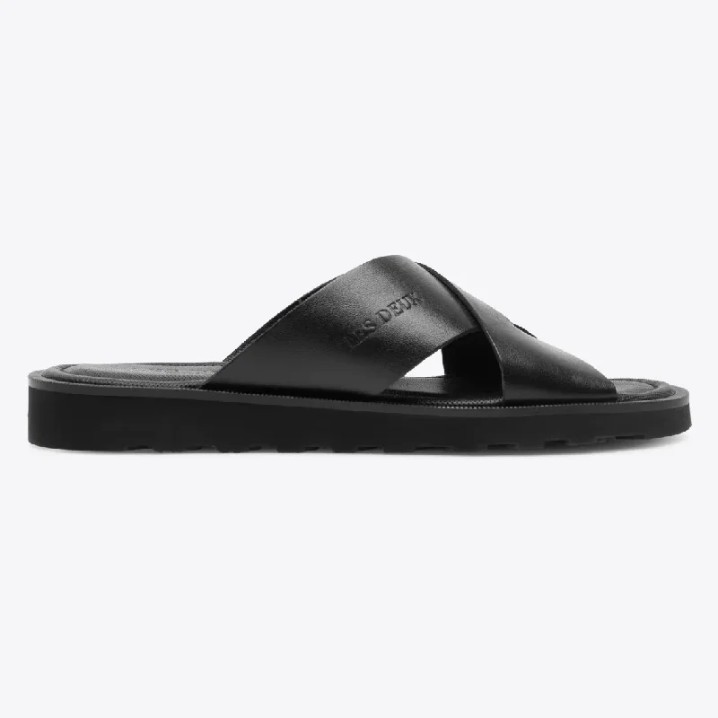 Men's sandals with a padded heelLarry Leather Sandal (Black)