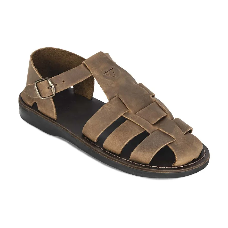 Men's sandals with a durable outer soleDaniel - Leather Fisherman Sport Sandal | Oiled Brown