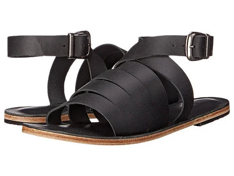 Men's sandals with a padded heelSanta Monica Blvd - Cross Anklet Buckle Sandals | Black