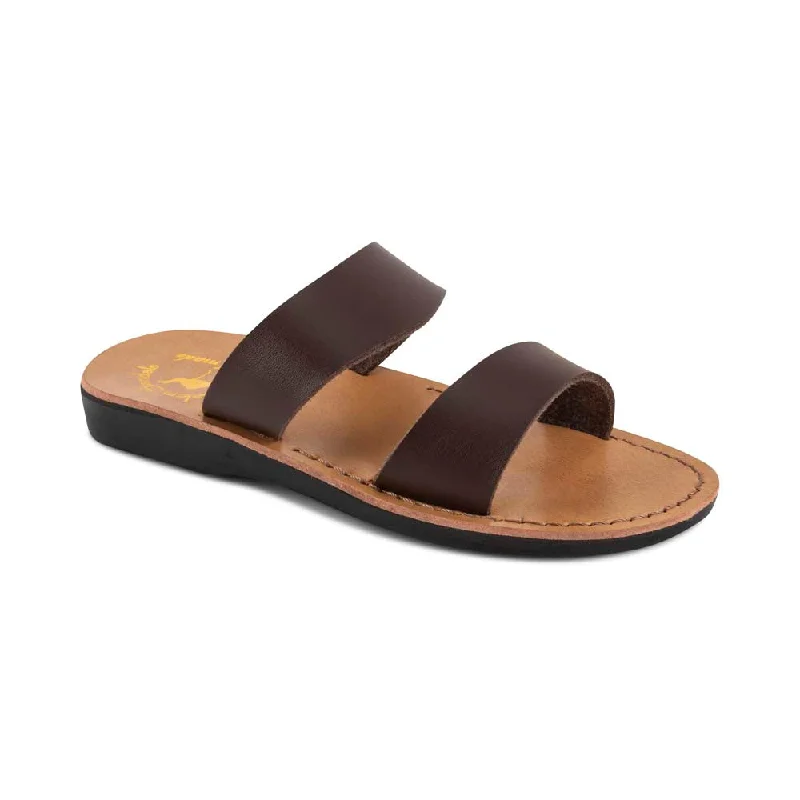 Men's leather sandals with an adjustable strapAviv Vegan - Leather Alternative Sandal | Brown