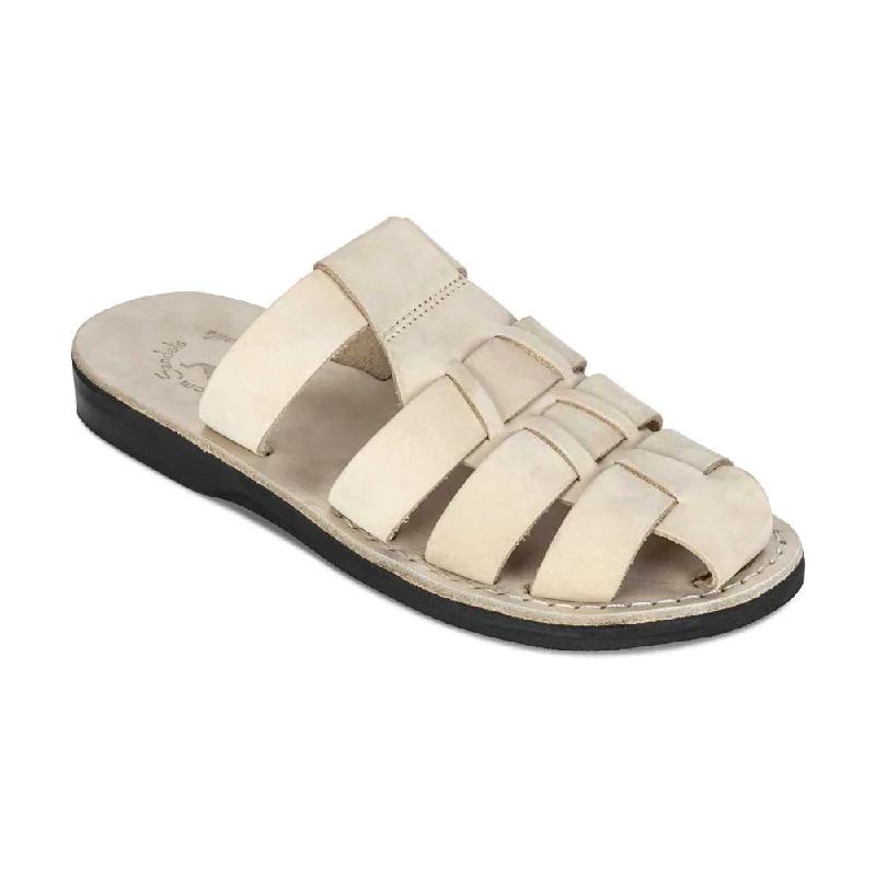 Men's sandals with a toe post designMichael Slide - Leather Pacific Slide Sandal | White Nubuck