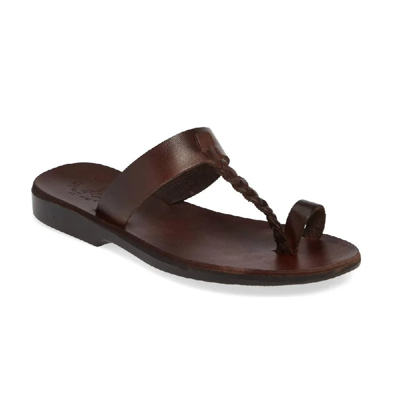 Men's sandals with a rubber sole for tractionAra -  Braided Leather Sandal | Brown