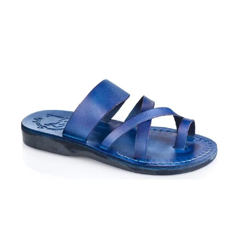 Men's sandals with a cushioned footbedThe Good Shepherd - Leather Toe Loop Slide | Blue