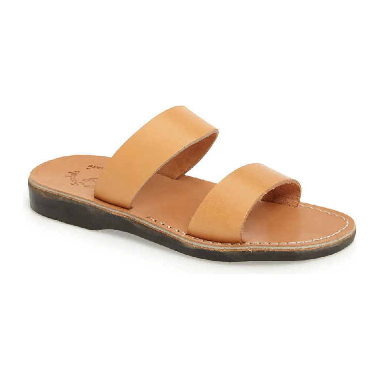 Men's leather sandals with an adjustable strapAviv - Leather Double Strap Sandal | Tan