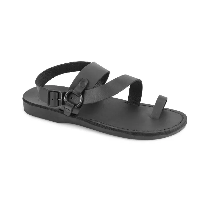 Men's sandals with a toe post designGabriel - Leather Toe Loop Sandal | Black