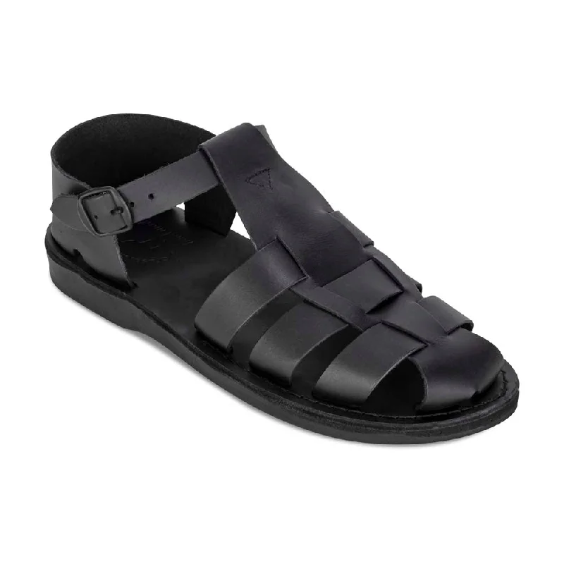 Men's sandals with a removable insole for cleaningDaniel - Leather Fisherman Sport Sandal | Black