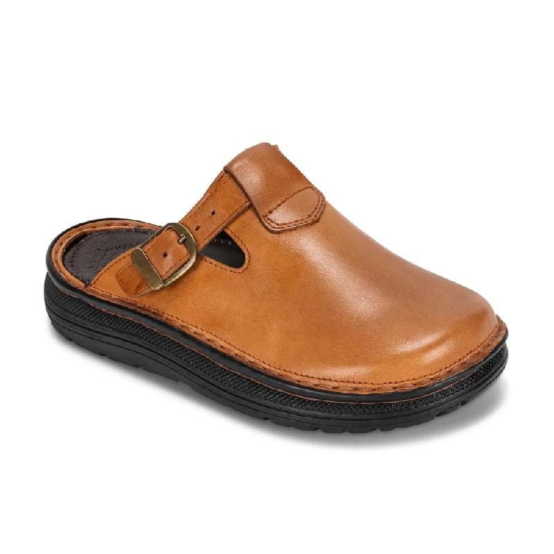 Men's leather sandals with an adjustable strapSawyer - Leather Clog-Toe Sandal | Honey