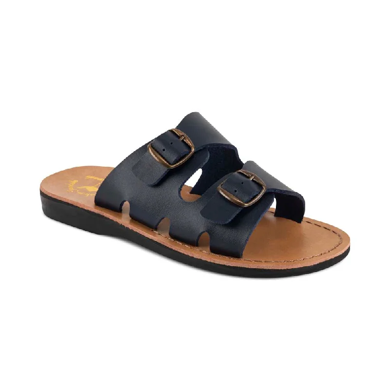 Men's sandals with a stretchy strap for a better fitBarnabas Vegan - Leather Alternative Sandal | Blue