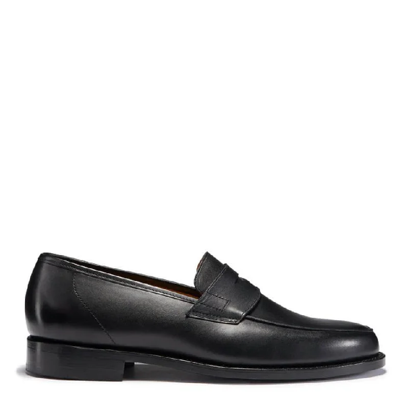 Men's loafers with a smooth leather finishBlack Leather Loafers, Welted Leather Sole