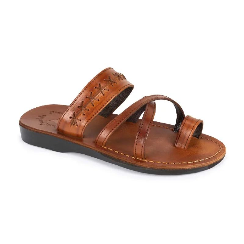 Men's sandals with a leather lining for comfortRachel - Leather Criss Cross Sandal | Honey