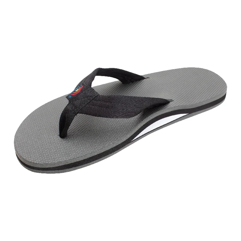 Flip - flop style men's sandals for beach wearRainbow Classic Rubber Single Layer Men's Sandals - Black Grey