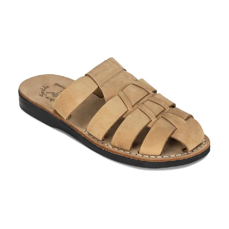 Men's sandals with a contrast stitching detailMichael Slide - Leather Pacific Slide Sandal | Yellow Nubuck