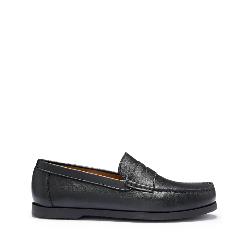 Men's loafers with a removable insole for cleaningBoat Loafers, black leather