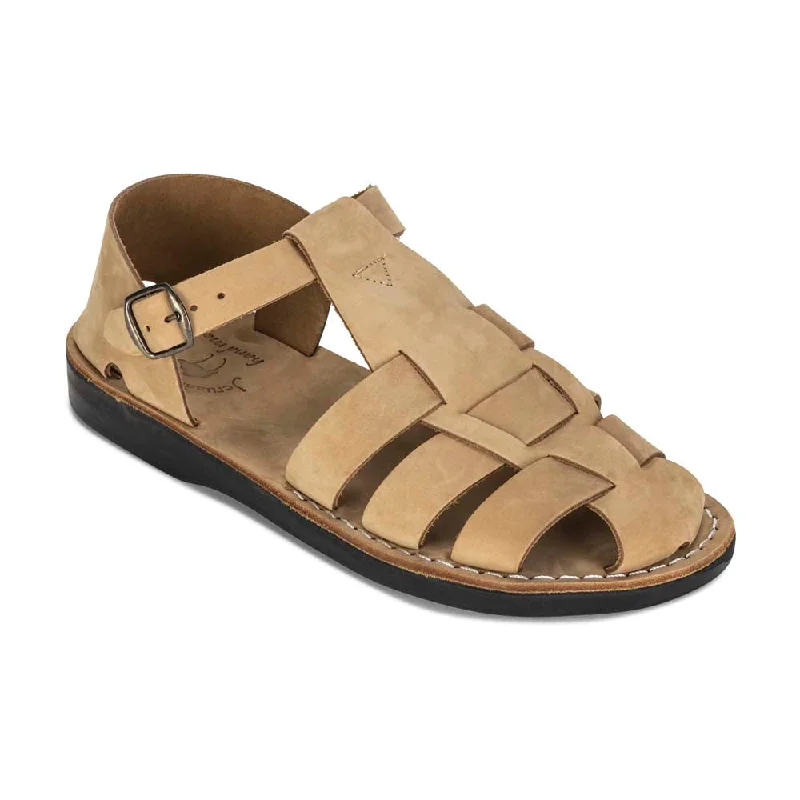 Men's sandals with a padded heelDaniel - Leather Fisherman Sport Sandal | Yellow Nubuck