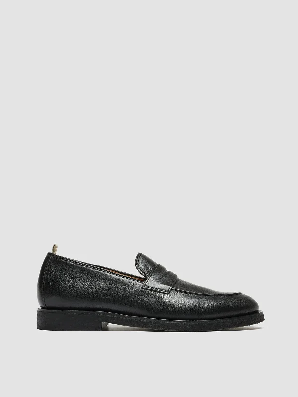 Men's loafers with a low - heeled designOPERA FLEXI 101 - Black Leather Penny Loafers