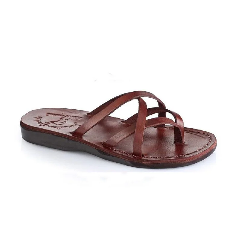 Men's sandals with a leather lining for comfortTamar - Leather Strappy Flip Flops | Brown