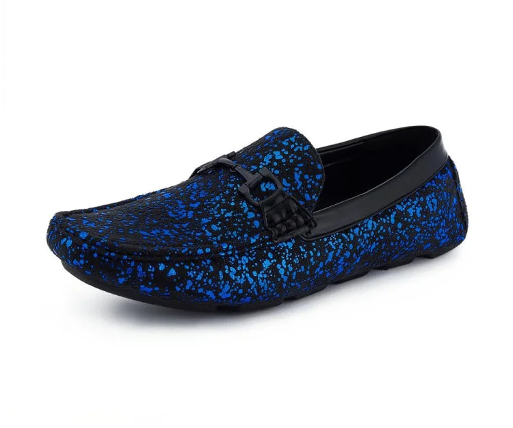 Men's loafers with a leather lacing systemMonty Royal Blue