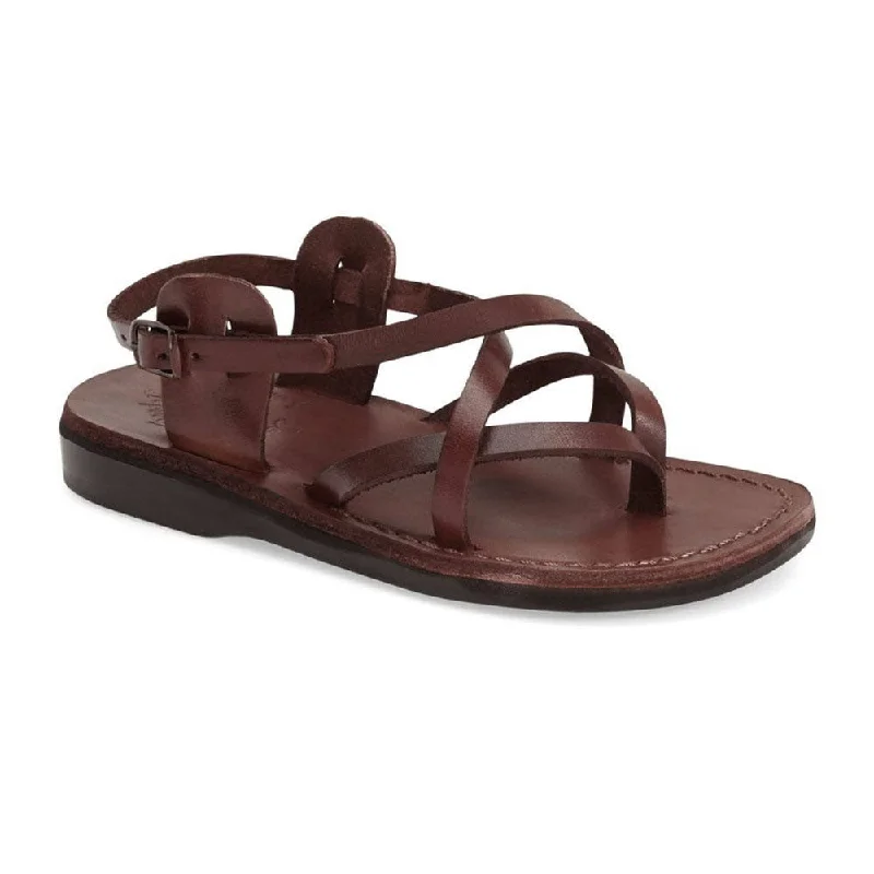 Men's sandals with a contrast stitching detailTamar Buckle - Leather Flip Flop Sandal | Brown