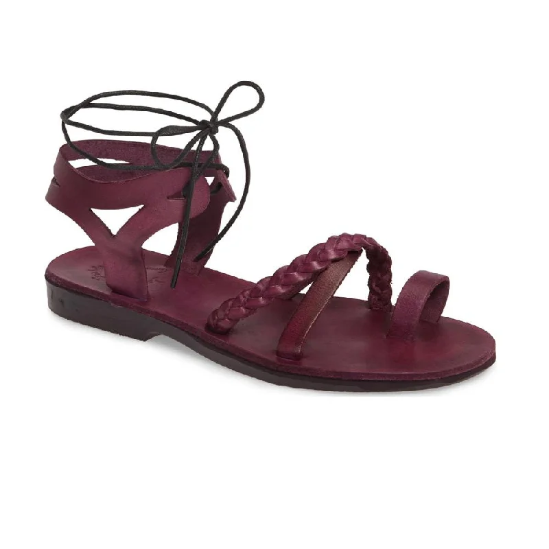 Men's leather sandals with an adjustable strapRamah - Leather Cut Out Sandal | Violet