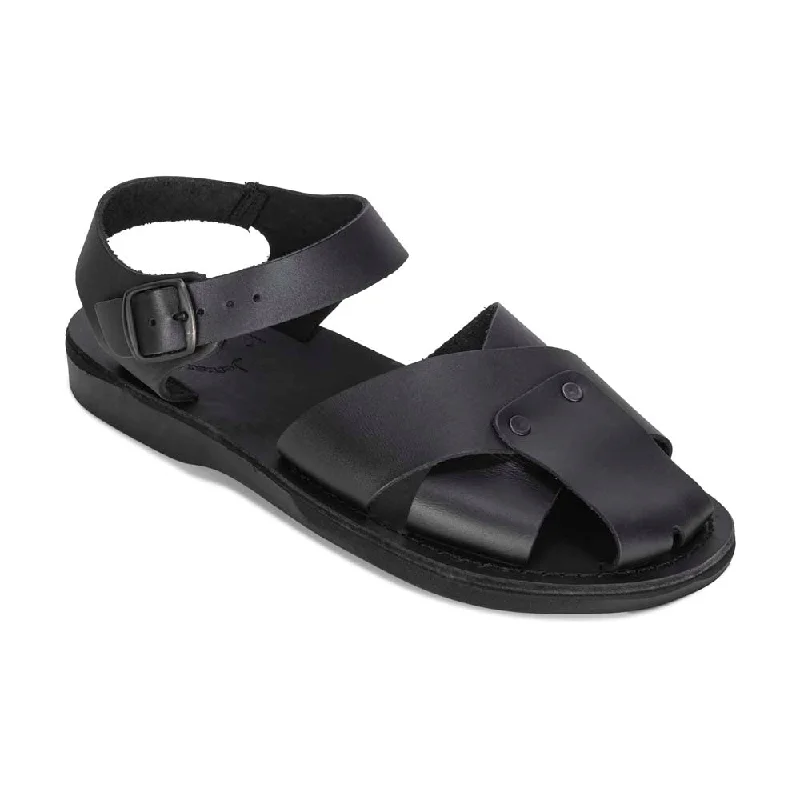 Flip - flop style men's sandals for beach wearKai - Leather Shielded Sandal | Black