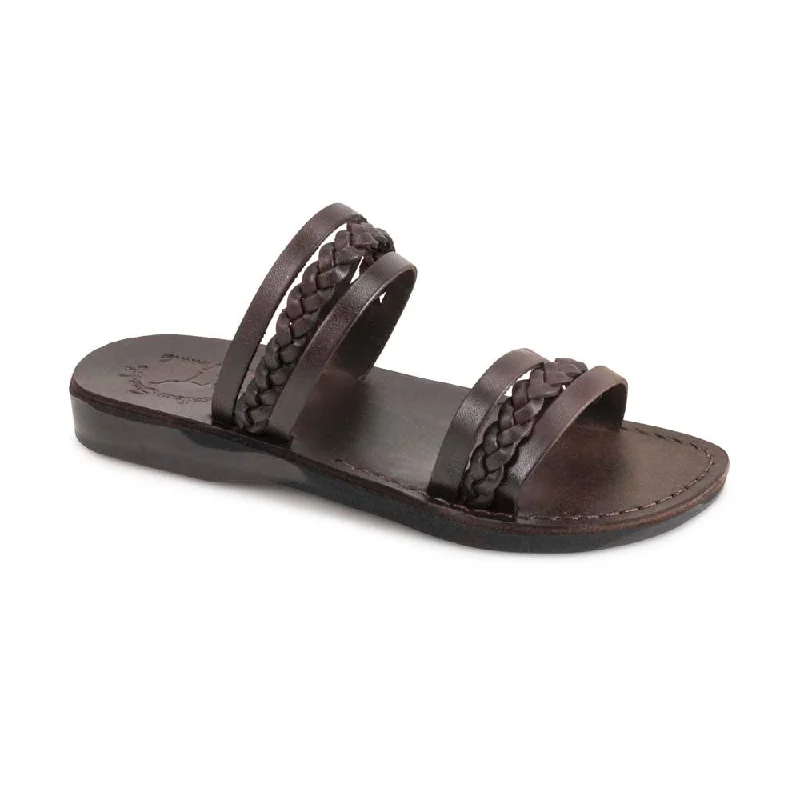 Men's sandals with a durable outer soleHazel - Boho Open Toe Braided Strappy Sandals | Brown