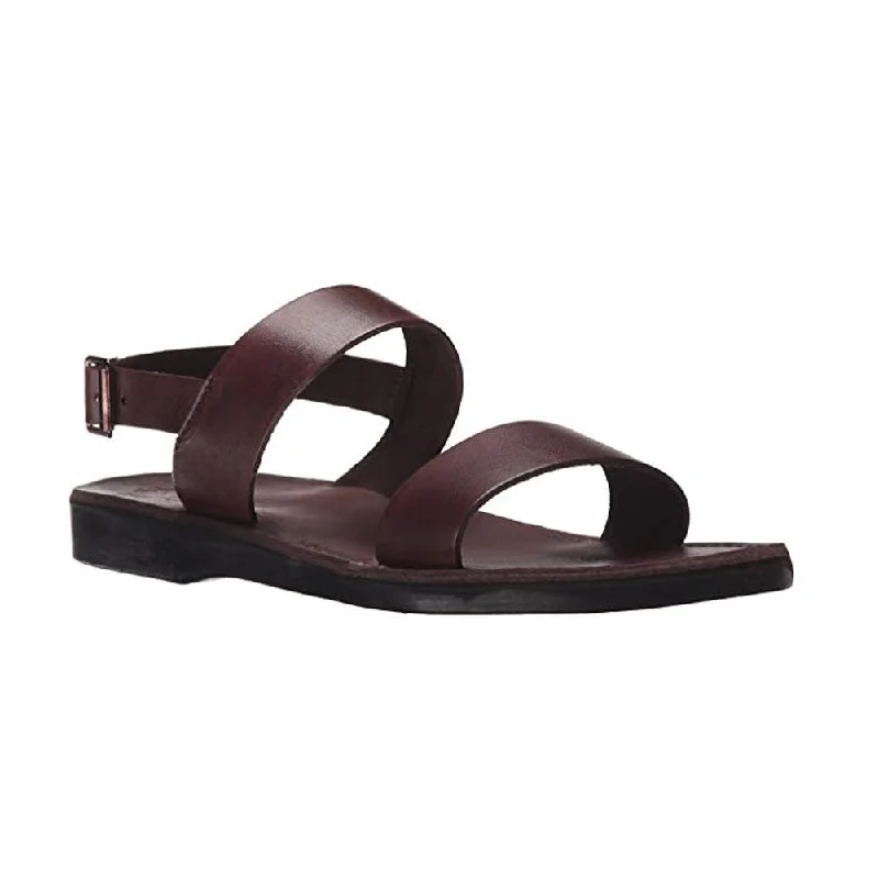 Men's sandals with a perforated leather upper for ventilationGolan - Leather Two Strap Sandal | Brown