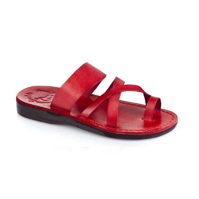 Men's sandals with a pointed toe for a stylish lookThe Good Shepherd - Leather Toe Loop Slide | Red