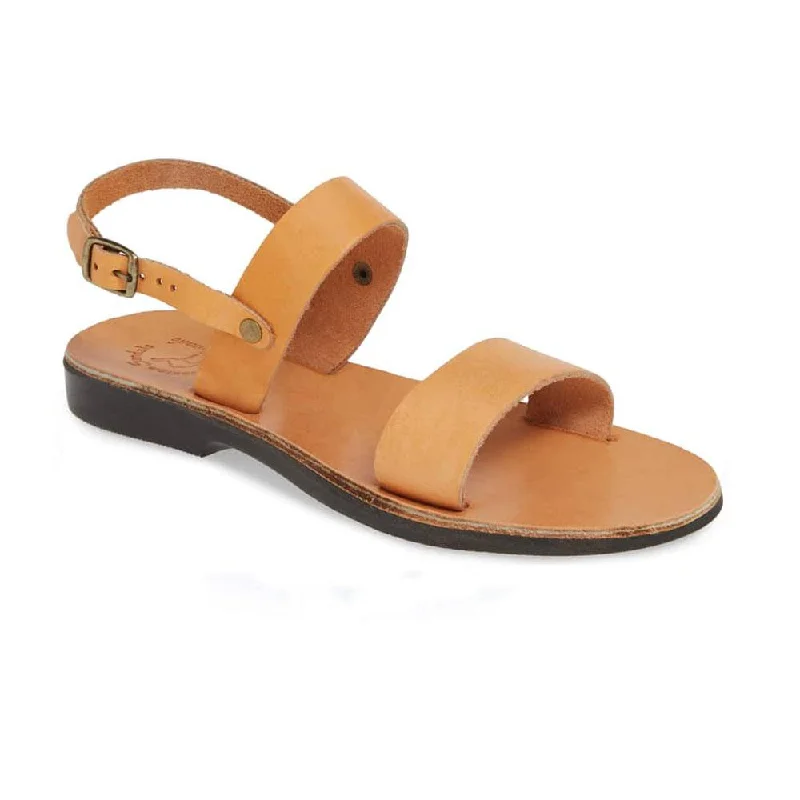 Men's sandals with a pointed toe for a stylish lookZiv - Leather Double Strap Sandal | Tan