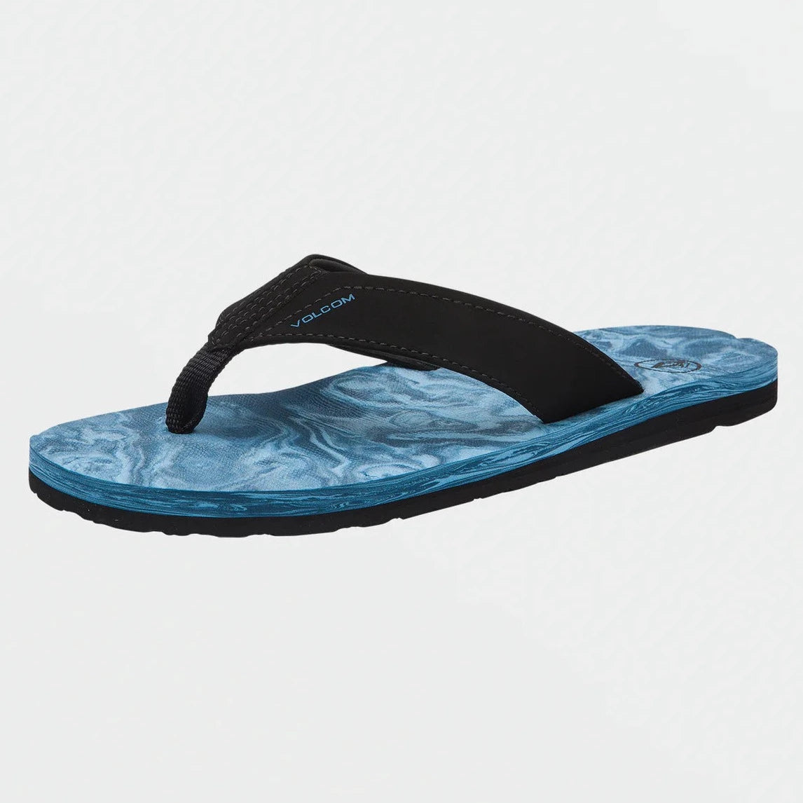 Men's sandals with a decorative buckle or charmVolcom Men's Victor Sandal - Aged Indigo Swirl