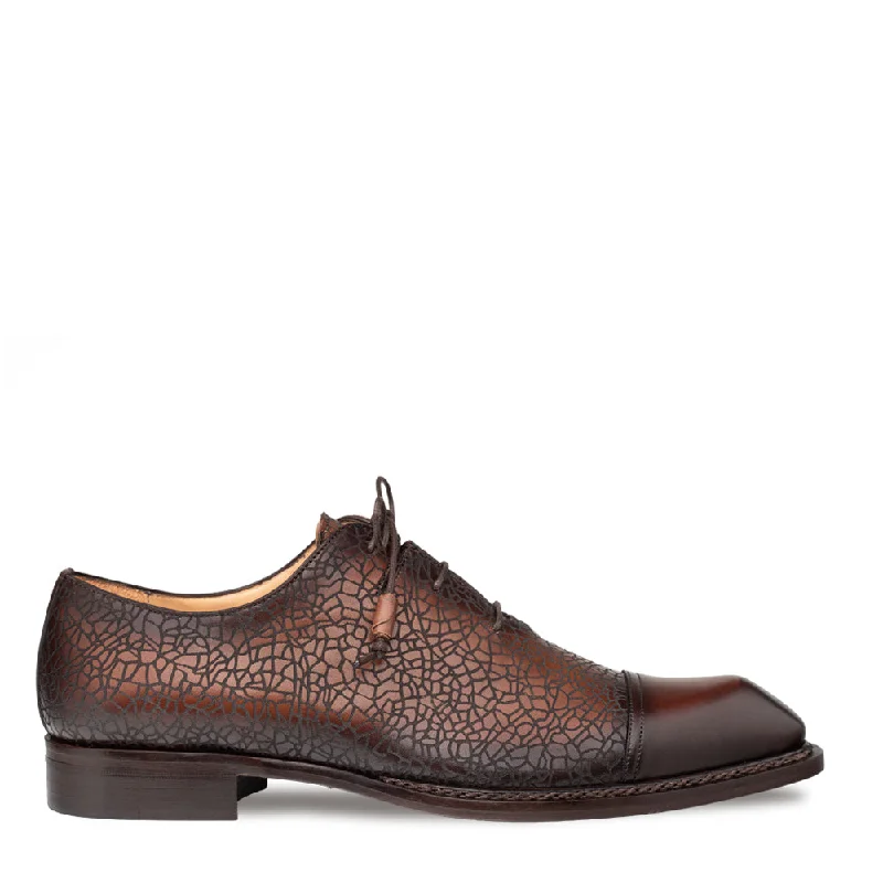 Men's Oxfords with a high - quality leather upperAsymmetric Embossed Calf Oxford