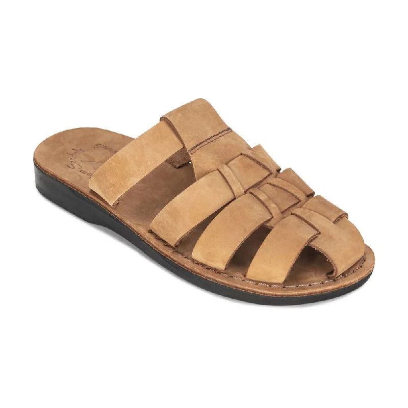 Men's sandals with a pointed toe for a stylish lookMichael Slide - Leather Pacific Slide Sandal | Camel Brown Nubuck