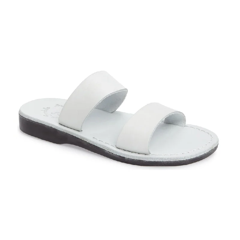 Men's sandals with a removable insole for cleaningAviv - Leather Double Strap Sandal | White