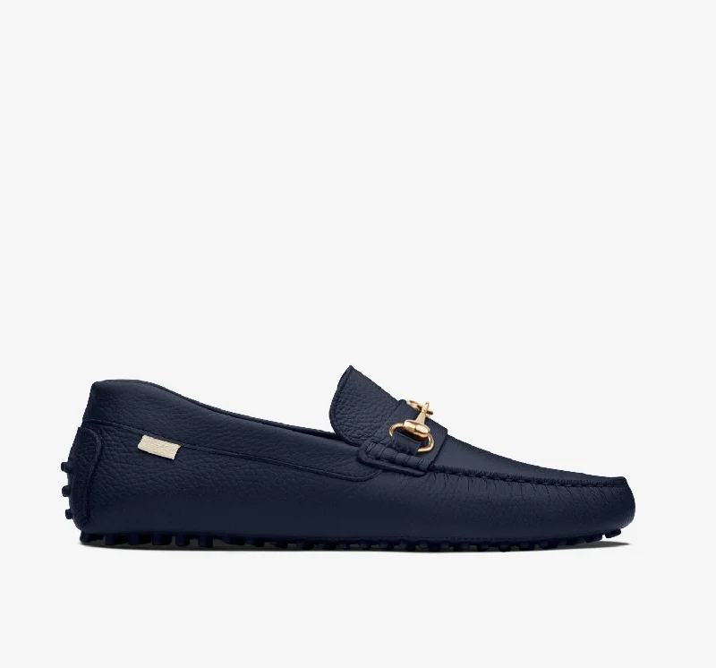 Men's loafers with a rubber sole for durabilityDriver | Navy Pebbled HB