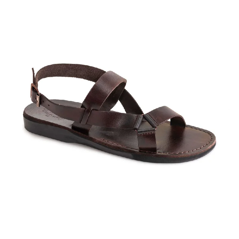 Men's sandals with a wide strap for supportJubal - Leather Open Toe Sandal | Brown