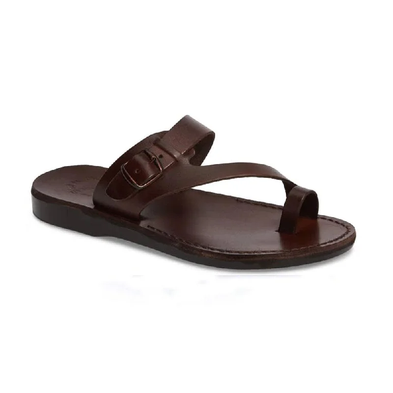 Waterproof men's sandals for water activitiesAbner - Leather Metal Buckle Sandal | Brown