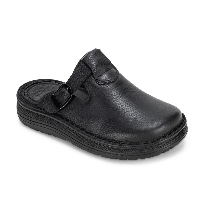 Men's sandals with a buckle closureSawyer - Leather Clog-Toe Sandal | Black