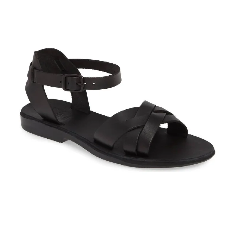 Men's sandals with a rubber sole for tractionChloe - Leather Adjustable Sandal | Black