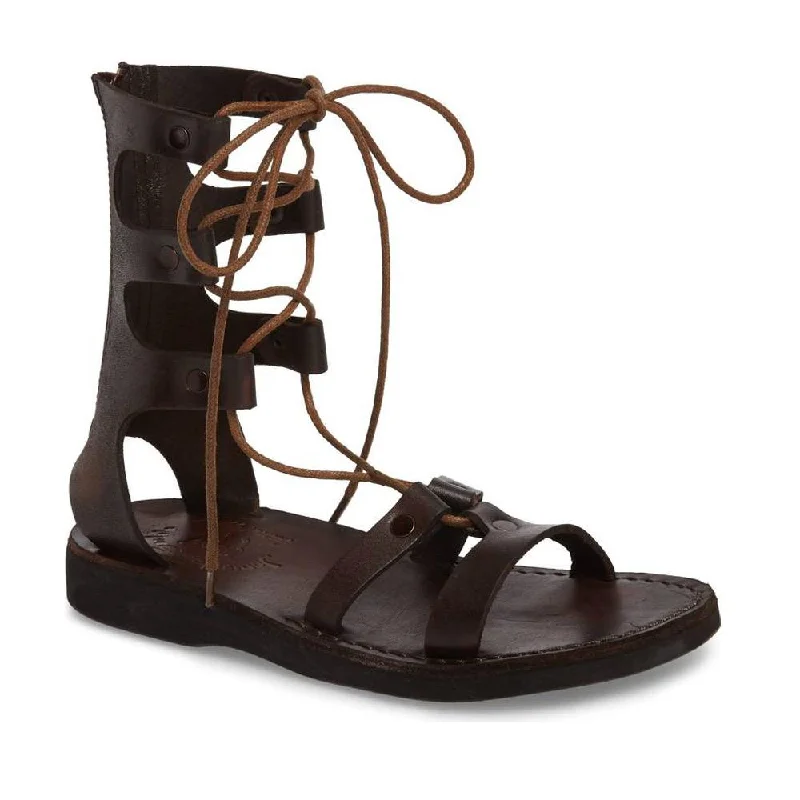 Flip - flop style men's sandals for beach wearRebecca - Leather Gladiator Lace Up Sandal | Brown