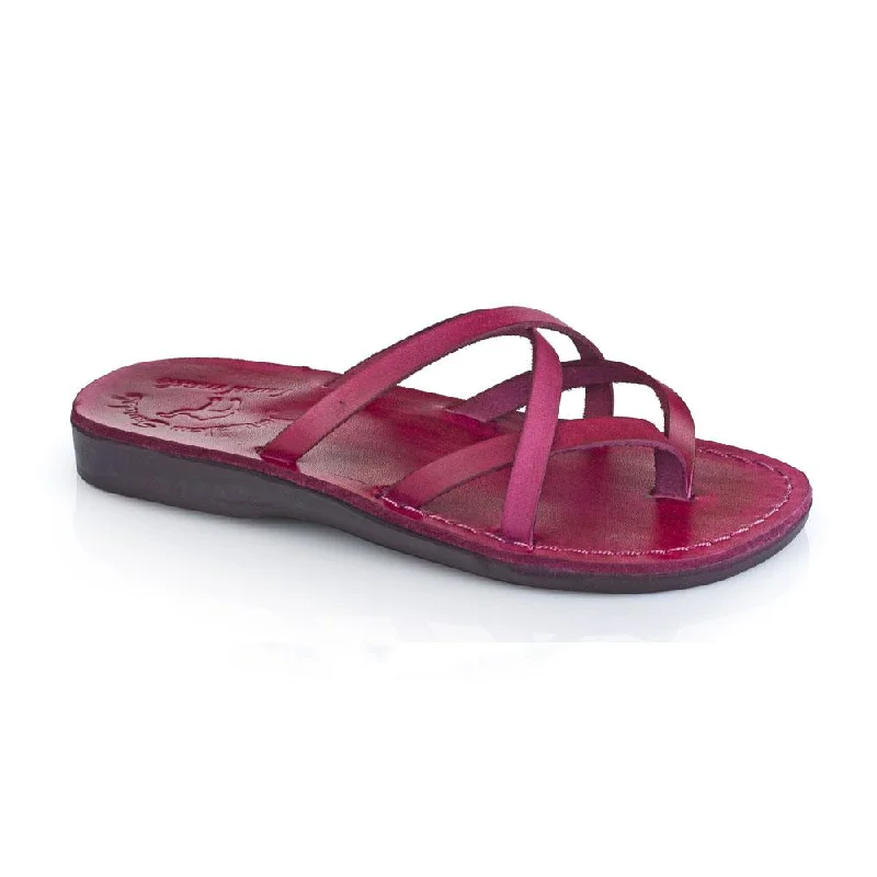 Men's sandals with a rubber sole for tractionTamar - Leather Strappy Flip Flops | Violet